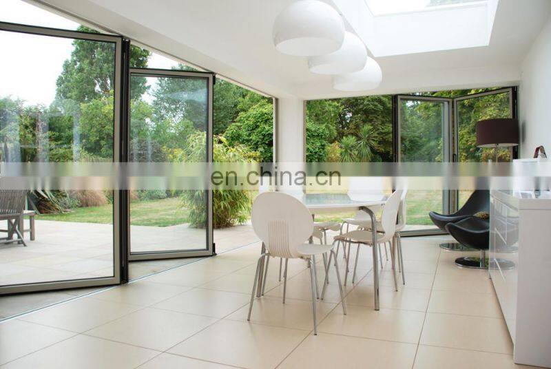 insulated exterior frameless glass folding screen door for restaurant aluminium door and window making machine