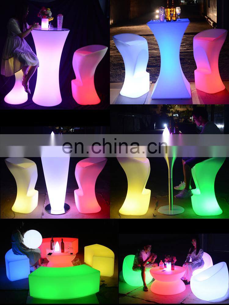 Big Size LED Cube Luminous huel bars tables High Quality Bar Chair Multicolor plastic chair led furniture stools