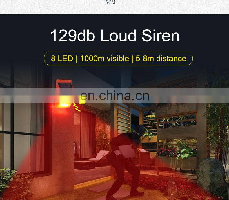 Solar Alarm Lamp Warning Sound 129dB Loud Siren Strobe Farm Orchard Light NEW