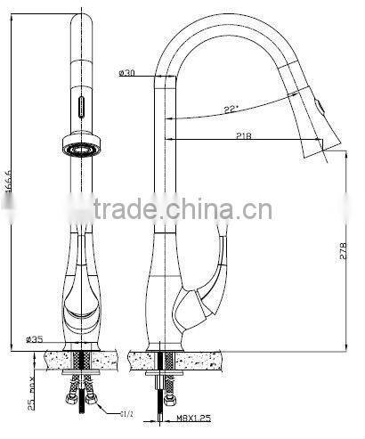 82217 Single hadle pull-down kitchen faucet