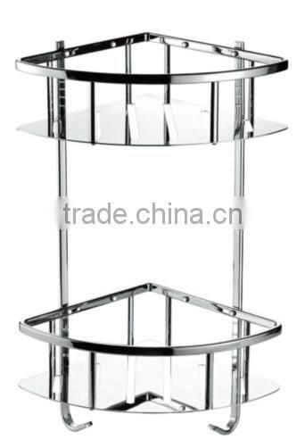 Stainless steel bath corner shelf, stainless steel single tier corner rack, 725