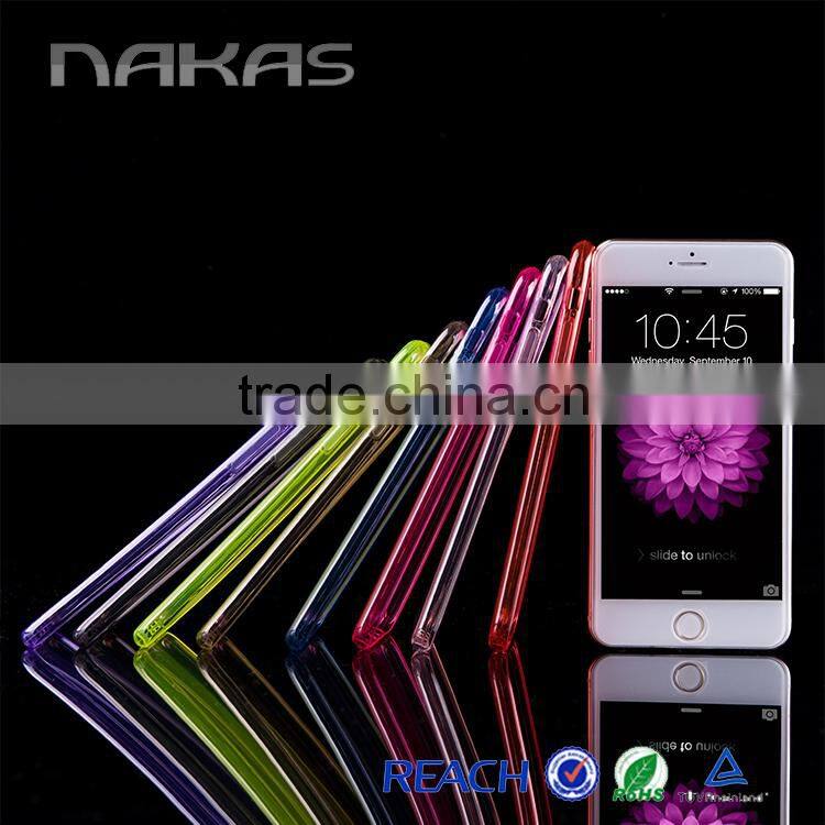 New design 0.5mm colorful transparent case for iphone6 case