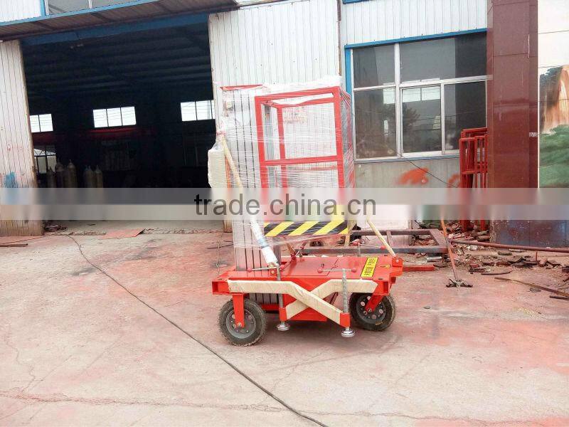 Aluminium single mast mobile electric hydraulic telescopic lift