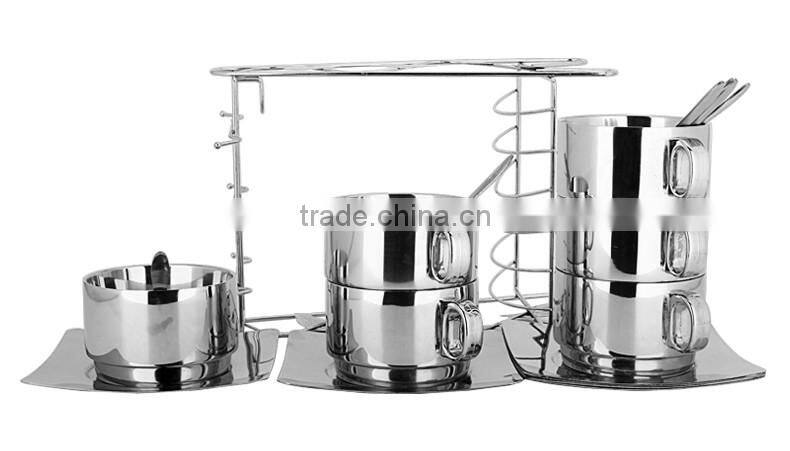 New coffee cups set tea mugs set double wall stainless steel tumbler wholesale with handle