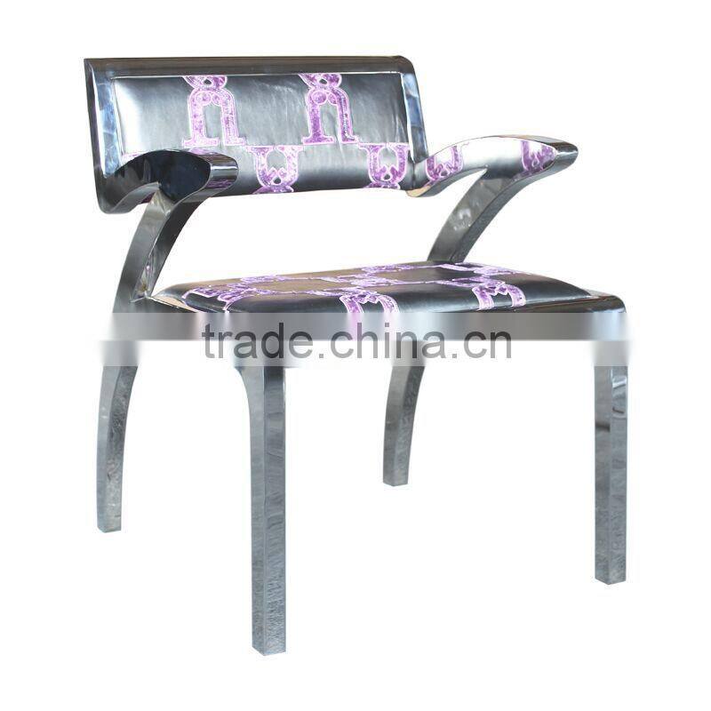 Gray velvet low back luxury dining room chair