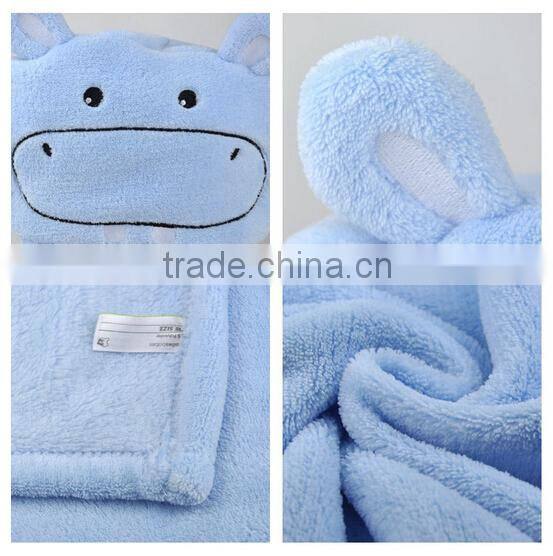 Cartoon design soft warm cheap newborn coral fleece blanket baby