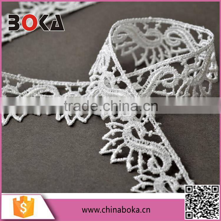 2015 White Knitted Flower Wide Lace Trims
