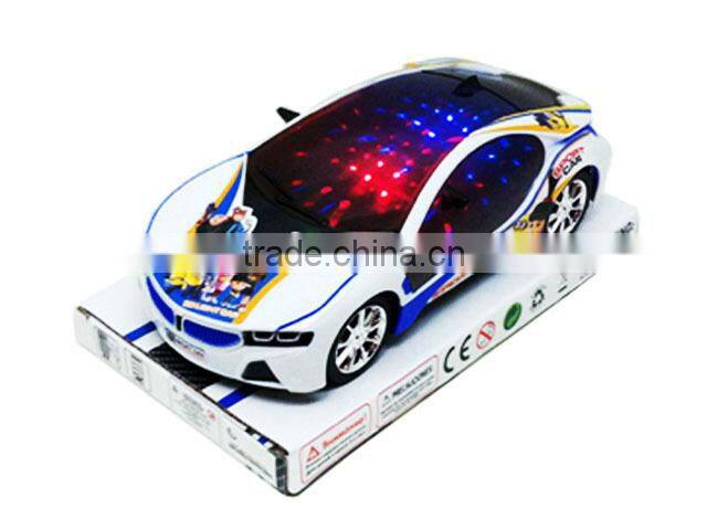 Popular wind Up car Kids plastic Use the 3 d lights friction car toy