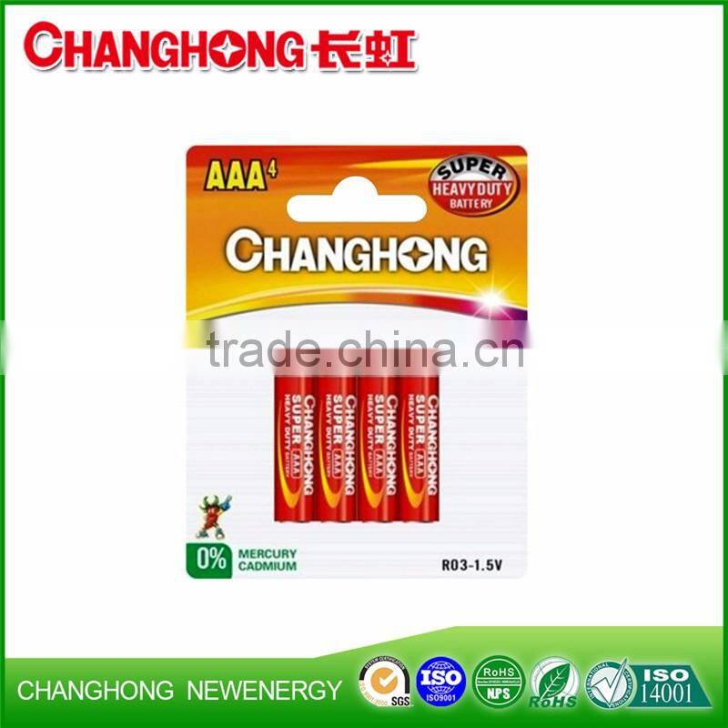 Carbon zinc battery R03 AAA UM4 use for The remote control