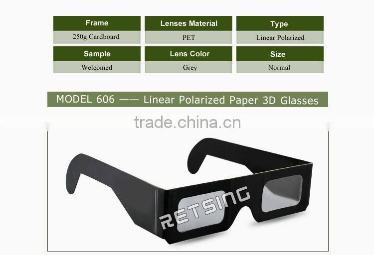 linear polarized 3d paper glasses for home and cinema