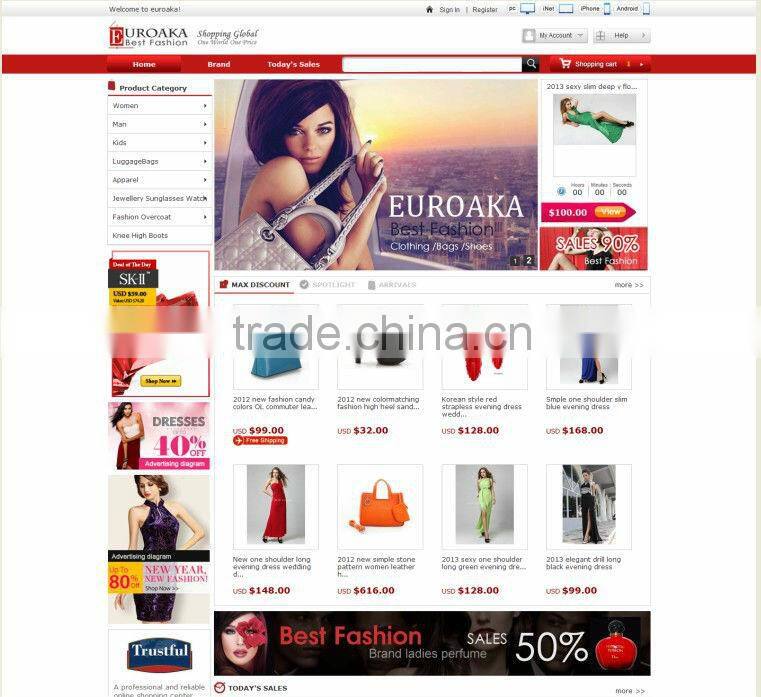 Online store Ishop4 rent service with drop shipper, e-website design, app design company in china