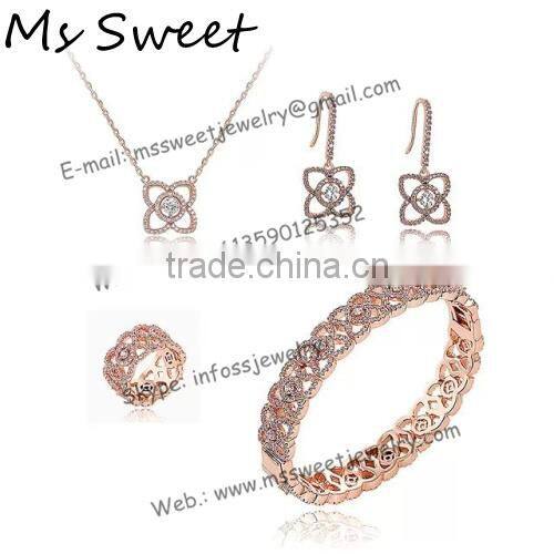 handmade newest design rhinestone jewelry set 2015