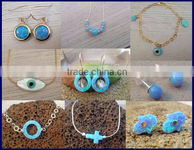 op11 Kiwi Green 8*10MM Opal Hamsa Bracelet Hand Opal Bracelet