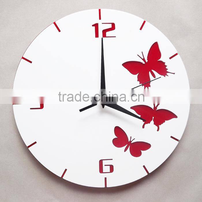 ACC2010 DIY Butterfly circle acrylic clock for decoration