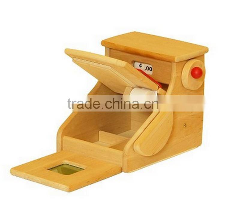 Child Care Center Role Play Handmade Wooden Kids Cash Register Toy