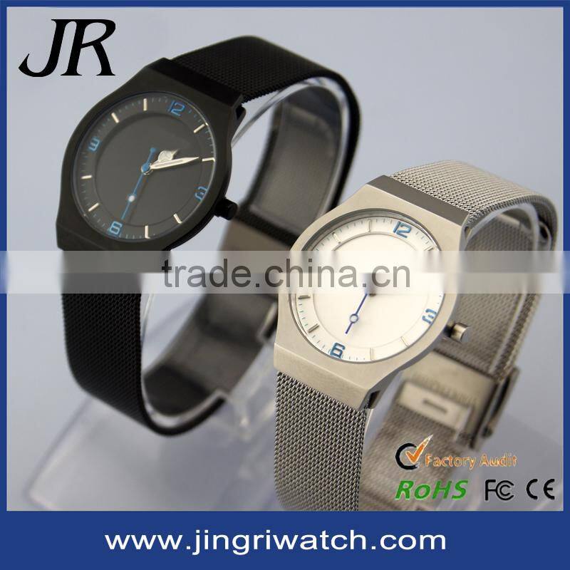 fashionable quartz analog watch high qulity ultra-thin watch stainless steel case back watch