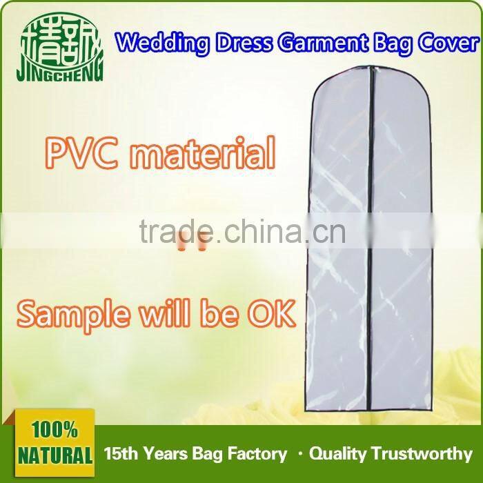 Clear PVC Material Garment Bag Cover/ Wedding Dress Garment Bag Cover