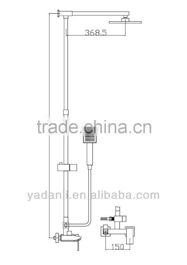 High quality polished chrome surface brass square pattern single lever shower mixer -FL280