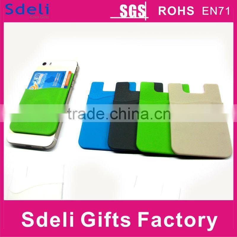 Smart wallet silicon card holder/silicone case for cell phone