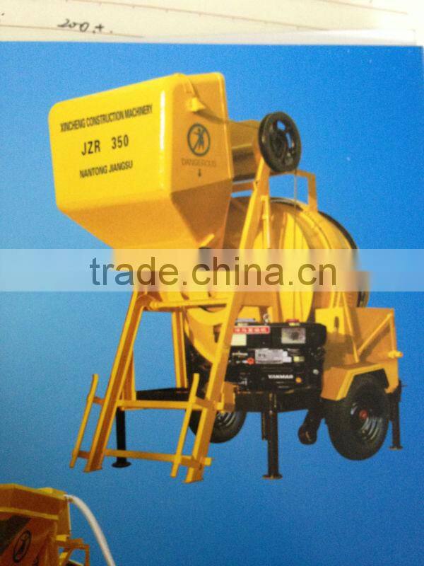 JZR350 Wheels Diesel Concrete Mixer with Hydraulic System