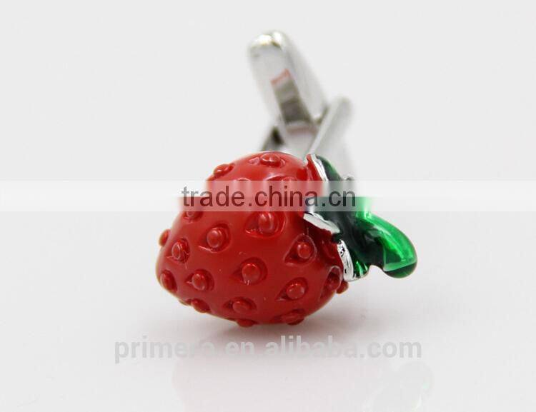 PRIMERO 2015 jewelry acrylic cufflink French shirt romantic strawberry cufflinks