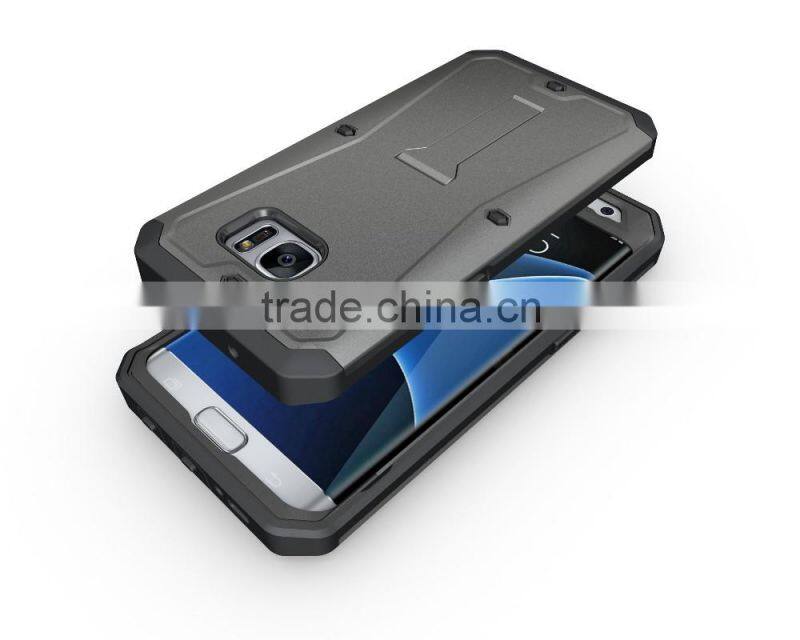 PremiumTank Style case Combo PC+TPU Kickstand Mobile back cover case For samsung S7 Edge with screen protector