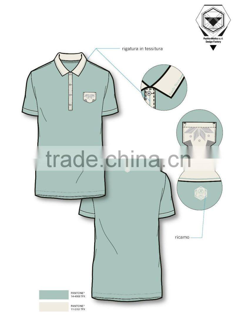 Men's classic polo shirt in green Italy new design ODM service