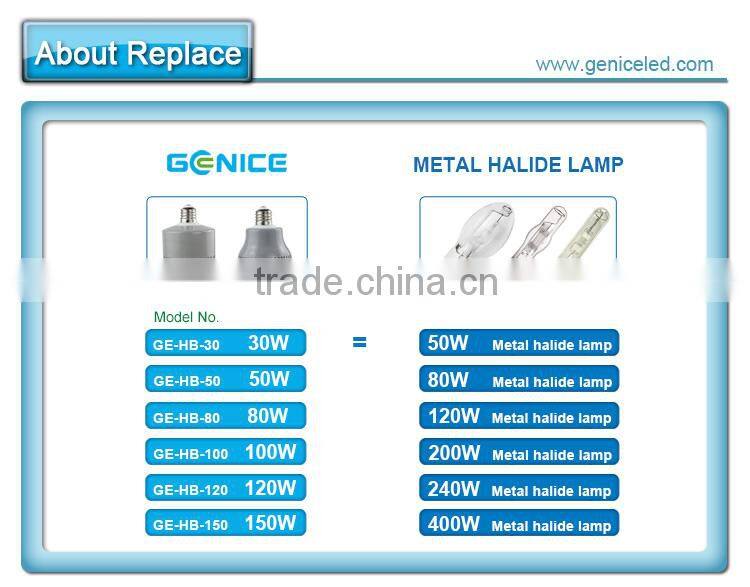 400 watt MH/HPS/HID high bay lamp 130lm/w 150w E39 E40 Hook high bay led replacement