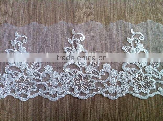 2015 New design embroidery mesh lace cord