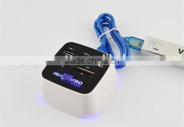 Cheapset Computer Card Reader with USB HUB USB2.0 COMBO