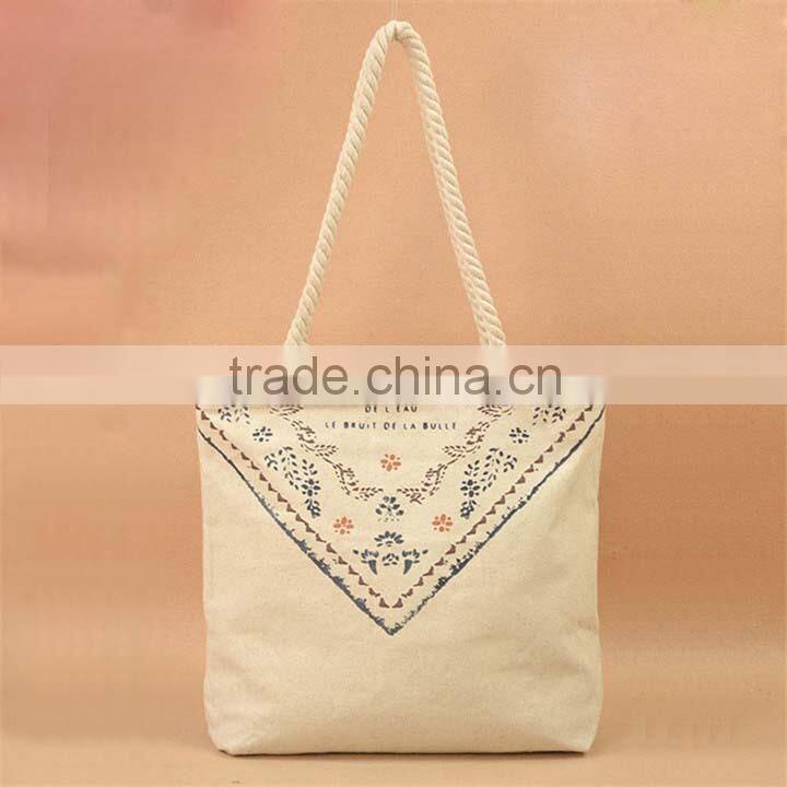 New style trendy tactical casual pure cotton handbag with rope belt