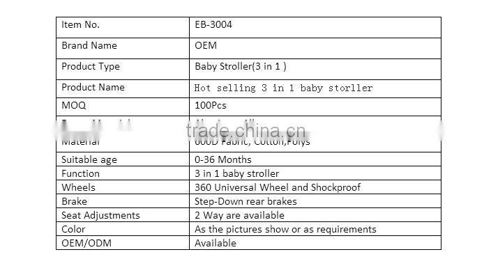The New Luxury 3 in 1 Baby Stroller EN1888