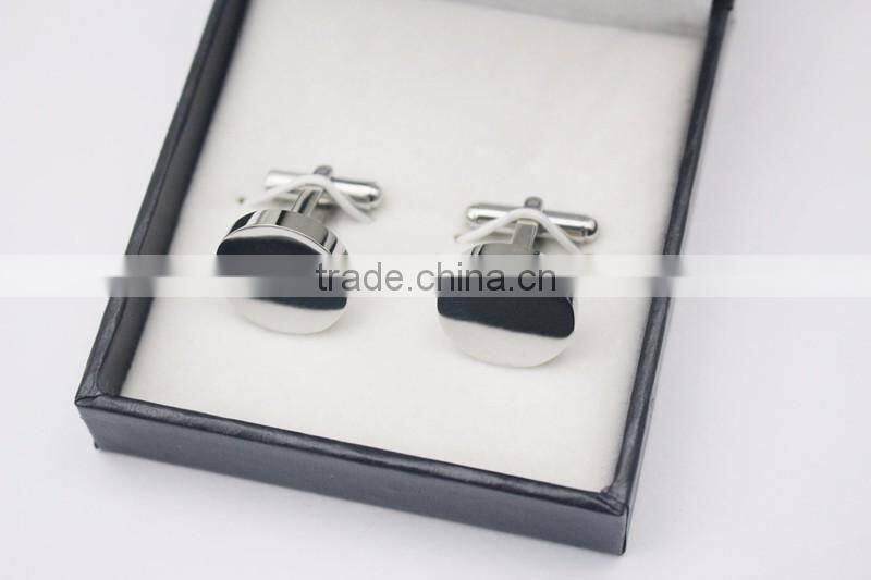 Classic Simple Stainless Steel Round Silver Wedding Cuff Link Blanks