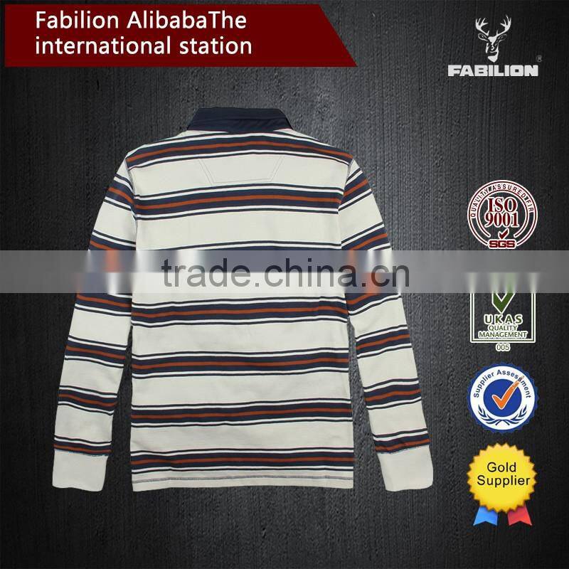2016 OEM wholesale china men's fashion color stripe for softextile polo shirt