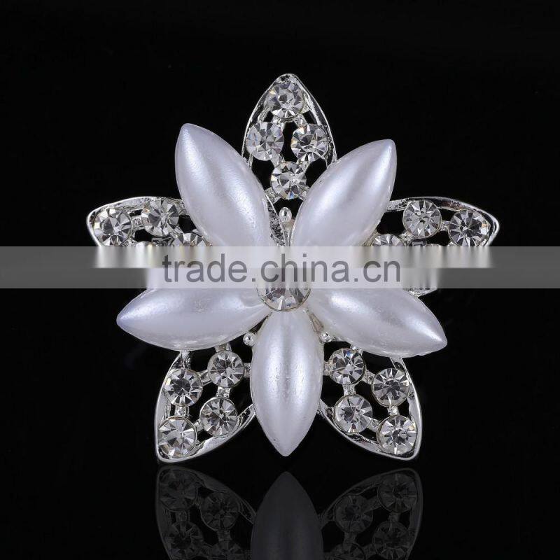 Round Pearls Rhinestone Buckle Pins,Wedding Bridal Brooch For Dress