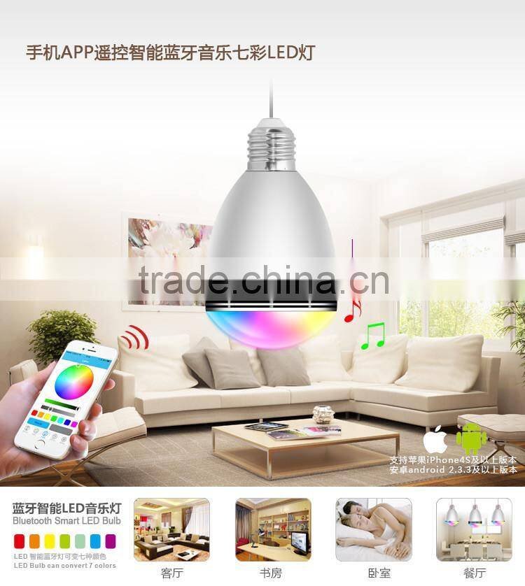 3w rgb led ,twinkler smart led light bulb bluetooth speaker with remote control , 7 led bulb with bluetooth speaker