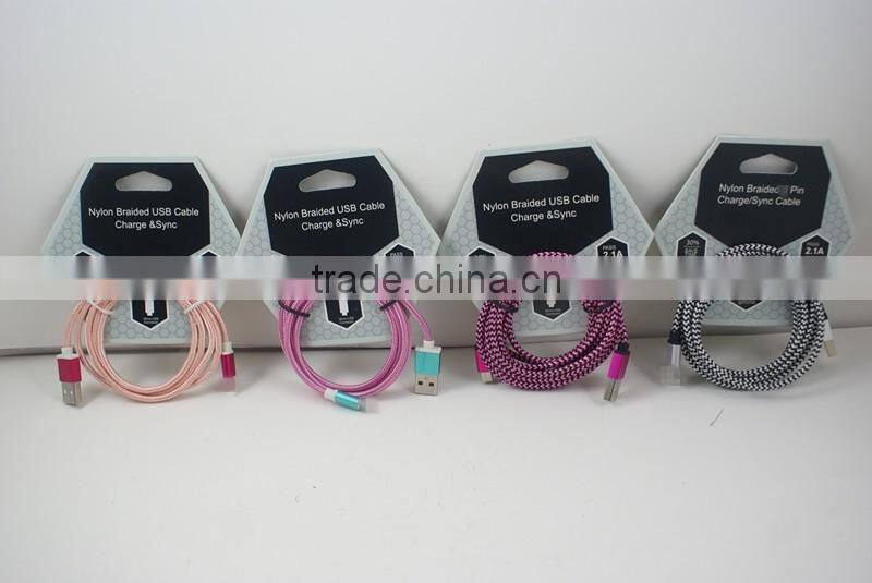 2016 TPE material and Zinc Alloy mobile phone usb charger cable for electronics device