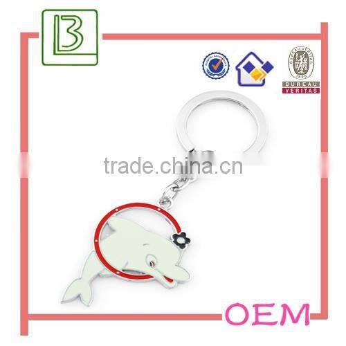 Metal enamel crocodile design keychain