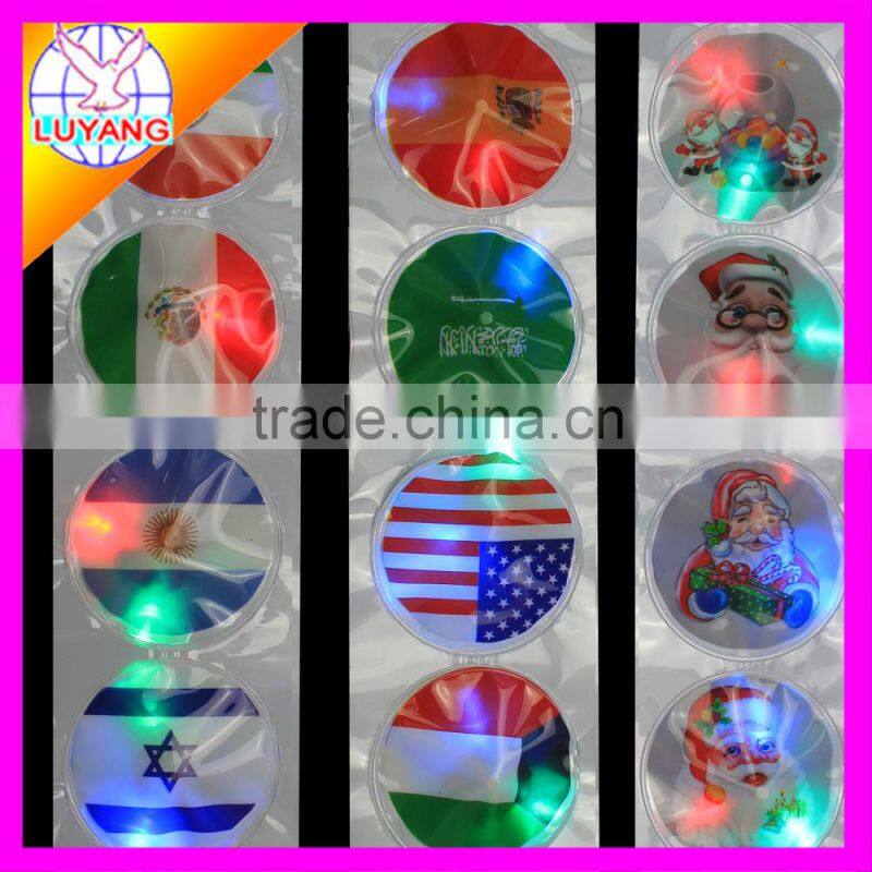 2015 LED soft pvc sticker badge brooch for promotion gift PP001