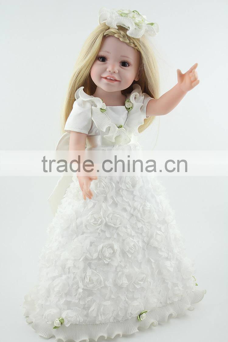 Eco-friendly vinyl baby doll custom american girl doll birthday gift and home decoration 18inch doll american girl