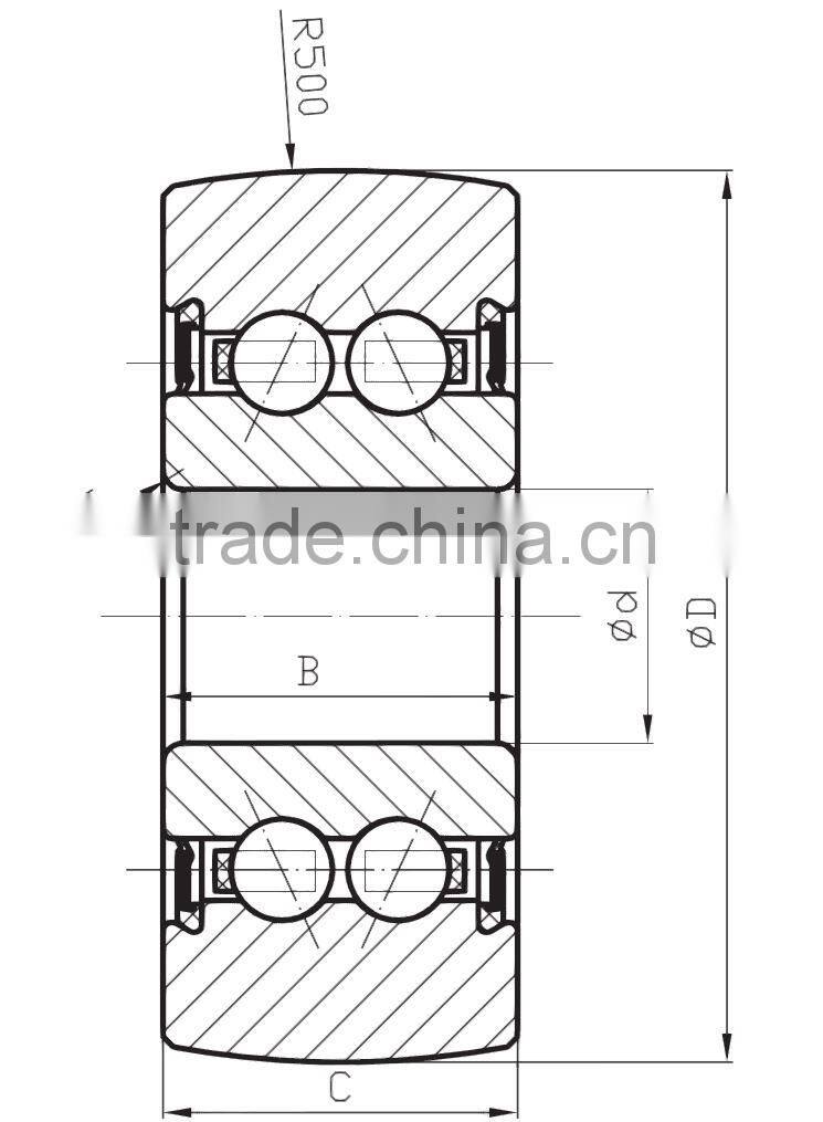 LR5006NPP Bore 30mm OD62mm H19mm Sealed Precision Track Rollers Constructed with Double Row Angular Contact Ball Bearings