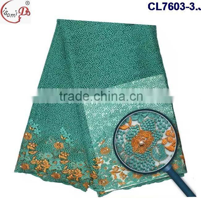 CL7603 Ladies dressing fabric net embroidery fabric design,tulle lace /french net lace fabric