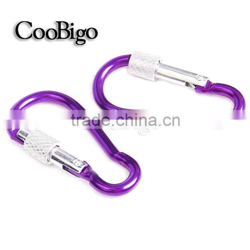 Multicolor Aluminum Spring Locking Carabiner Snap Hook Keychain Hiking Camping #FLQ188-8C(Mix-s)