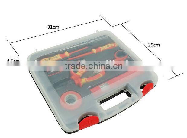 K-Mastet 8 pcs diy high quality household tool set blow case with transparent cover plastic hand tool set