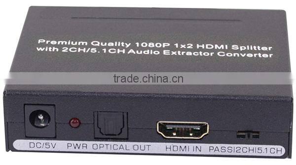 1080P HDMI Splitter 1x2 with Audio Extractor and EDID control