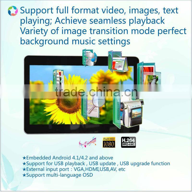 19 inch SH1903AD Network Android System HD wall mounted advertising display player android tablet