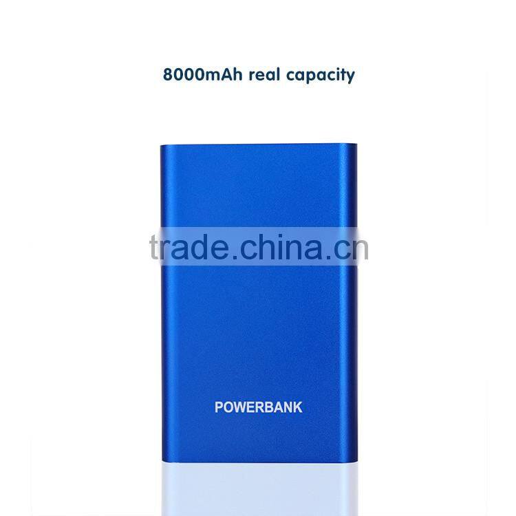 Hot selling universal aluminum usb 8000mah phone power bank