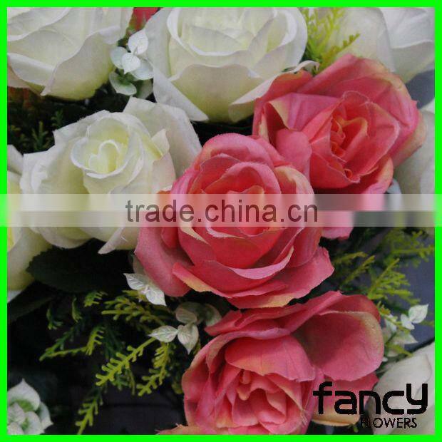 Wholesale 18 heads artificial rose for wedding hall decorations