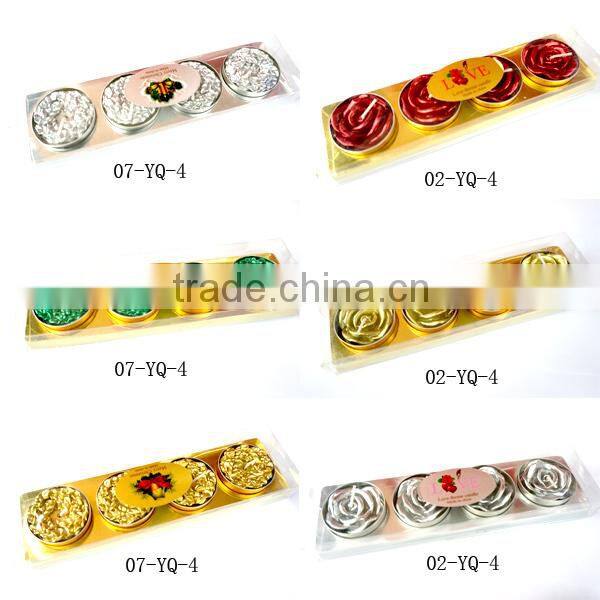 3pcs paited snowflake wedding floating tealight candle