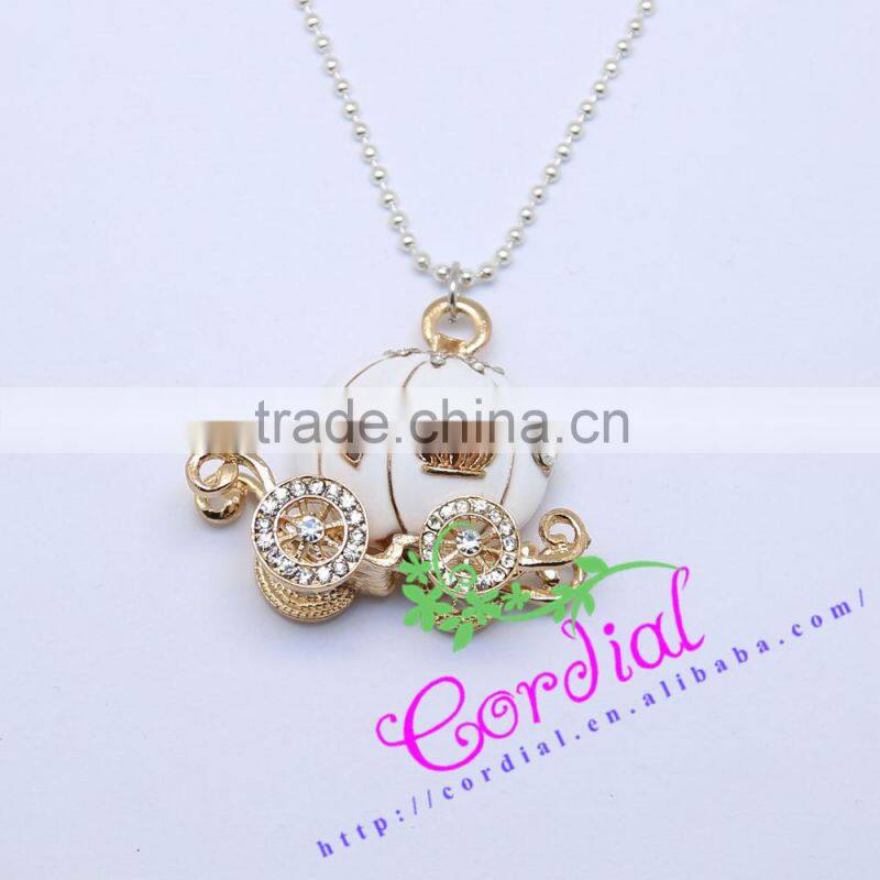 Fashion Jewelry Long Chain Crystal Alloy Big Hero Pendant Necklace For Gift